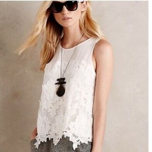 Anthropologie Greylin White Nareh Lace Tank